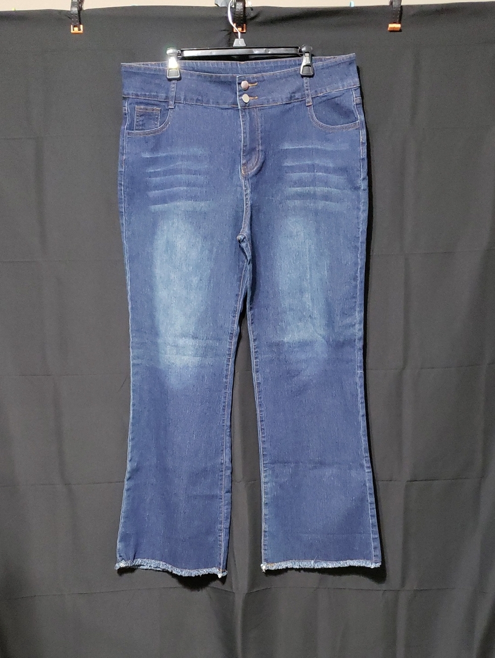Jeans - Medium-Wash Blue Denim High-Rise Bootcut Jeans. Waist: 38"